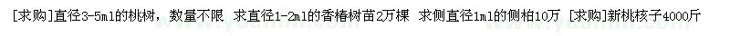 求購桃樹 香椿樹 側(cè)柏 新桃核子