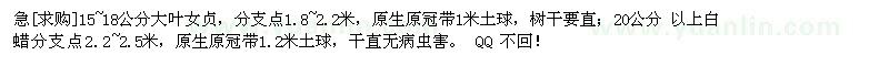 求購(gòu)15-18公分大葉女貞，白蠟