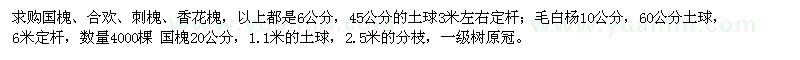 求購國槐,合歡,刺槐,香花槐,毛白楊