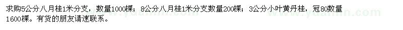 求購八月桂、小葉黃丹桂
