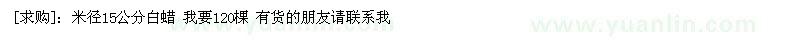 求購(gòu)米徑15公分白蠟 我要120棵