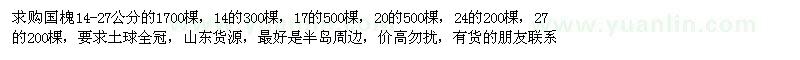 求購國槐14-27公分的1700棵