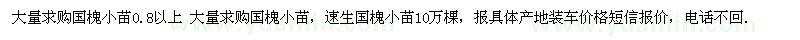 求購國槐小苗0.8以上