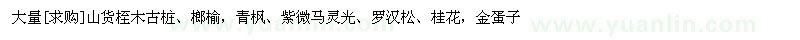 求購(gòu)大量山貨桎木古樁、榔榆，青楓