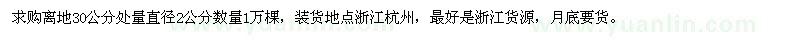 求購小葉金桂1萬棵