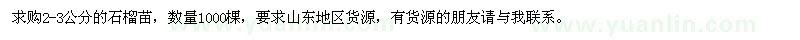 求購石榴苗
