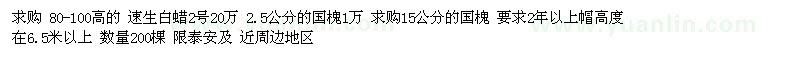 求購速生白蠟2號 國槐