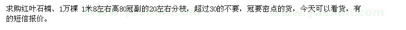 求購紅葉石楠
