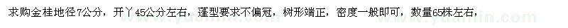 求購金桂地徑7公分