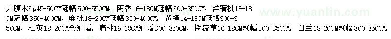 求購(gòu)大腹木棉　陰香　洋蒲桃　黃槿　扁桃等假植苗