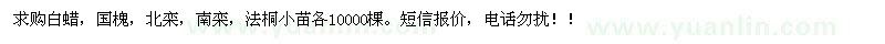 求購白蠟，國槐，北欒，南欒，法桐小苗