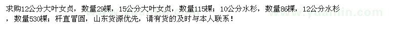 求購大葉女貞、水杉