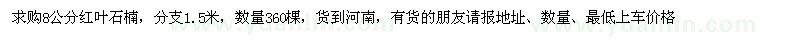 求購(gòu)8公分紅葉石楠