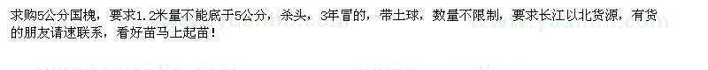 求購胸徑5公分的國槐樹