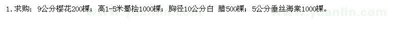 求購9公分櫻花200棵