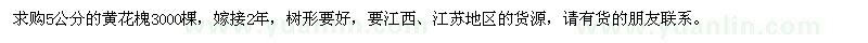 求購5公分的黃花槐3000棵