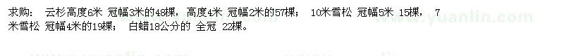 求購云杉高度6米