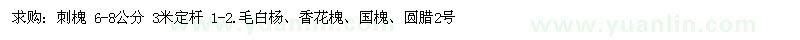 求購刺槐、毛白楊、香花槐、國槐、圓臘2號 