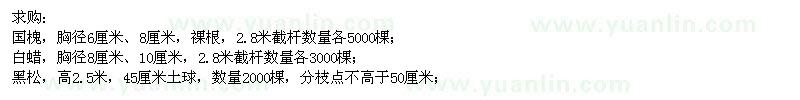 求購國槐,白蠟,黑松,合歡