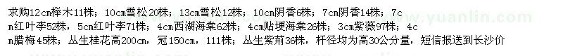 求購(gòu)櫸木　雪松　雪松　陰香等