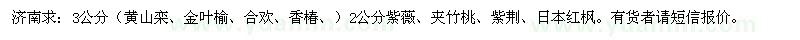 求購(gòu)3公分（黃山欒、金葉榆、合歡、香椿、）2公分紫薇、夾竹桃、紫荊、日本紅楓