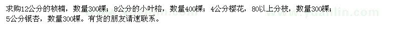 求購楨楠、小葉榕、櫻花、銀杏
