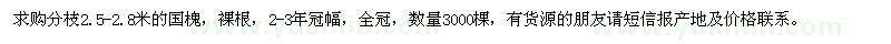 求購2.5-2.8米的國槐