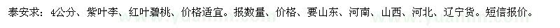 求購4公分、紫葉李、紅葉碧桃