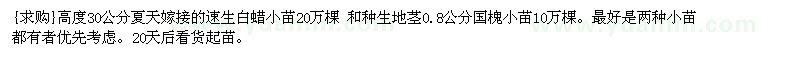 求購速生白蠟小苗 和國槐小苗