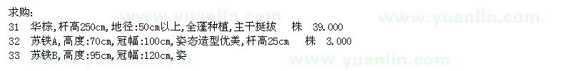 求購(gòu)華棕、蘇鐵