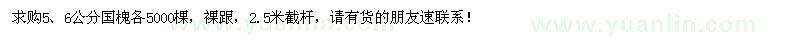 求購(gòu)5、6公分國(guó)槐各5000棵