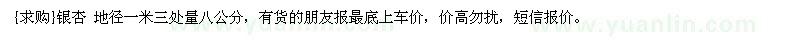 求購銀杏 地徑一米三處量八公分