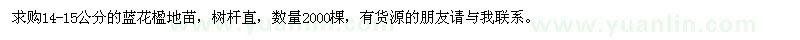 求購(gòu)14-15公分的藍(lán)花楹地苗