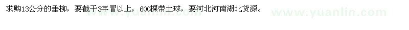 求購(gòu)13公分的垂柳