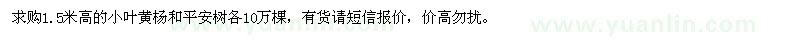 求購小葉黃楊、平安樹