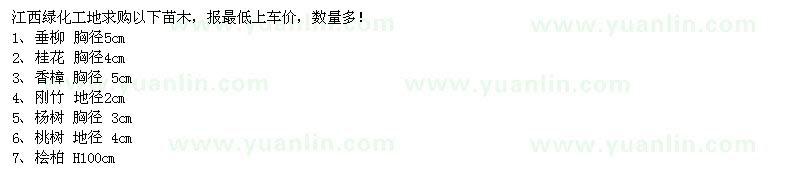 求購(gòu)垂柳、桂花、香樟等