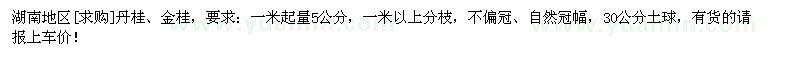 求購(gòu)湖南地區(qū)丹桂、金桂