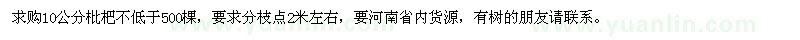 求購10公分枇杷