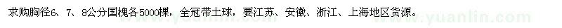 求購胸徑6、7、8公分國槐