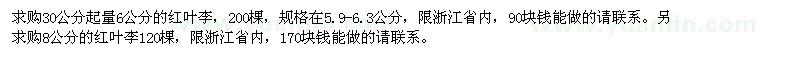求購(gòu)紅葉李
