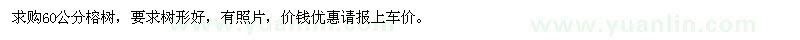 求購(gòu)60公分榕樹