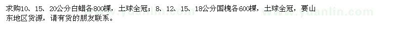 求購(gòu)白蠟、國(guó)槐