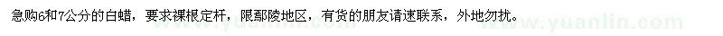 求購6和7公分的白蠟
