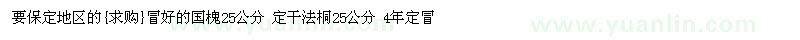 求購(gòu)冒好的國(guó)槐25公分 定干法桐25公分