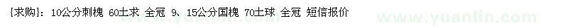 求購10公分刺槐 、15公分國槐