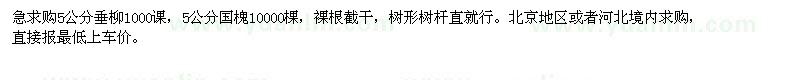 求購5公分垂柳，5公分國槐