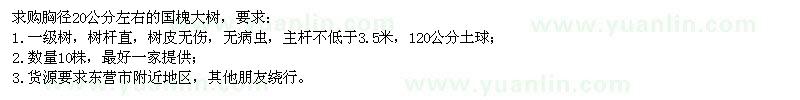 求購胸徑20公分左右的國槐