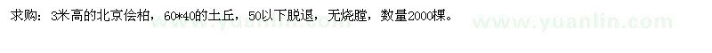 求購3米高的北京儈柏 