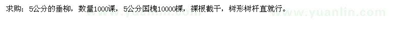 求購5公分的垂柳 