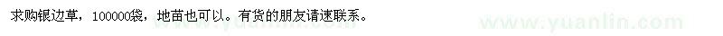 求購銀邊草
